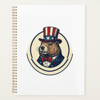 Agenda Camisa com Desenho de Gravura Vintage de Marmota P