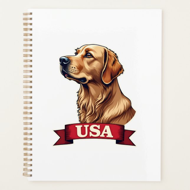 Agenda Camisa com Gravação de Cachorro Golden Retriever V (Frente)