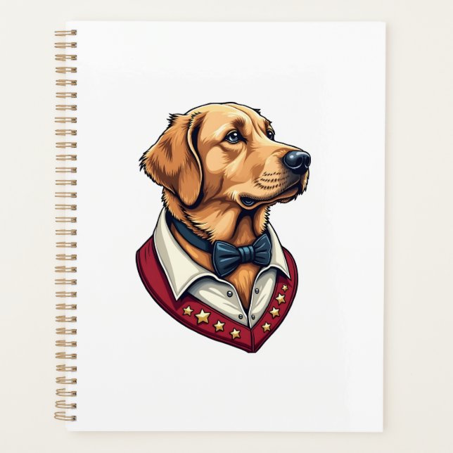 Agenda Camisa de cachorro patriótica vintage Retriever do (Frente)