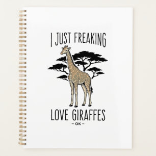 Agenda Camisa de Desenho de Girafa Engraçada Vintage para