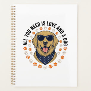 Agenda Camisa de Estampa de Pata de Retriever Vintage de