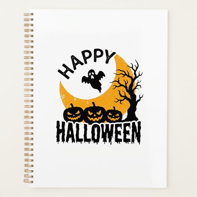Agenda Camisa de Fantasma de Abóbora Feliz de Halloween V (Frente)