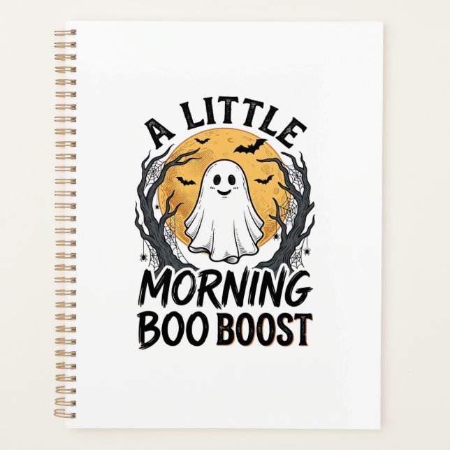 Agenda Camisa de Fantasma de Halloween com Arte da Lua Vi (Frente)