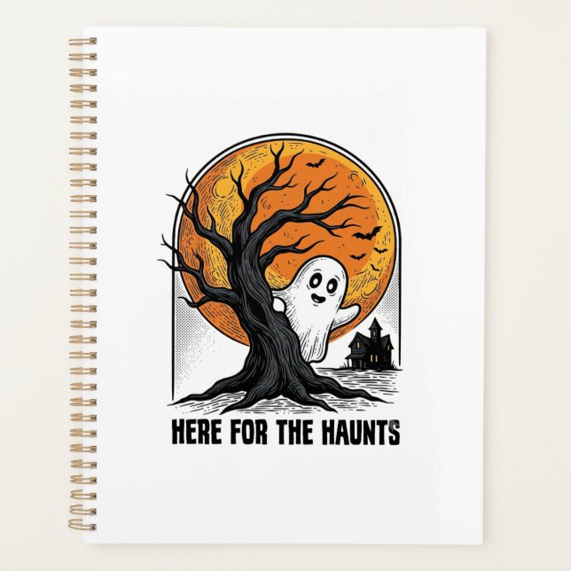 Agenda Camisa de Fantasma de Halloween Design de Lua Asso (Frente)