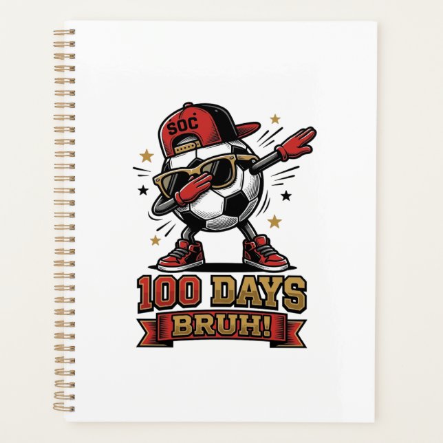 Agenda Camisa de futebol com design de dabbing de 100 dia (Frente)