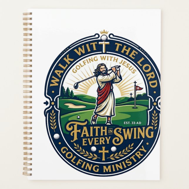 Agenda Camisa de golfe de Jesus Design baseado na fé_1 (Frente)