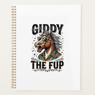 Agenda Camisa de gravura vintage de cavalo Fup engraçada_