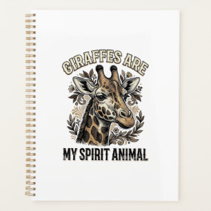 Agenda Camisa de gravura vintage do animal espírito Giraf