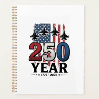 Agenda Camisa de Gravura Vintage Patriótica de 250 Anos J