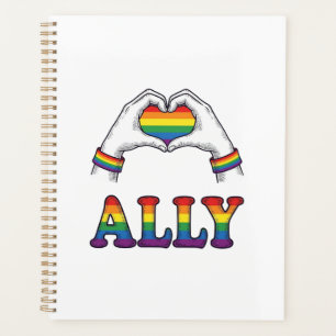 Agenda Camisa de Orgulho Vintage Coração Mãos Arco-íris A