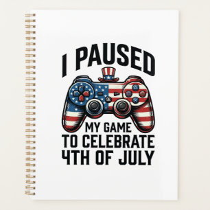 Agenda Camisa de Video Game Patriótica para Gamer do Dia 