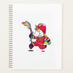 Agenda Camisa do Unicórnio Bonito Bombeiro Desenho Colori