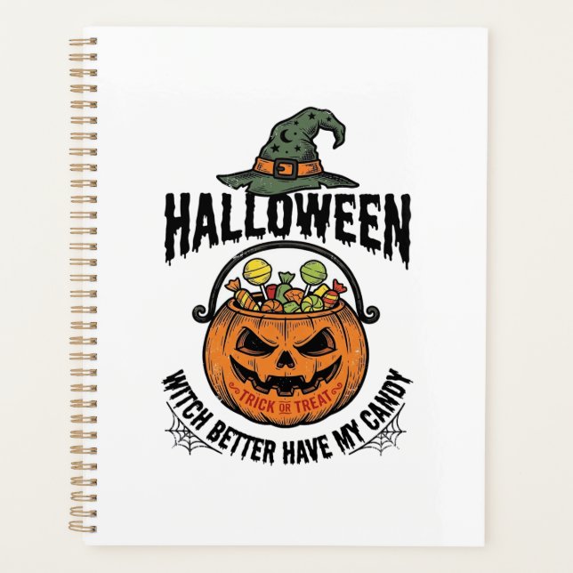 Agenda Camisa engraçada de bruxa de Halloween com design  (Frente)