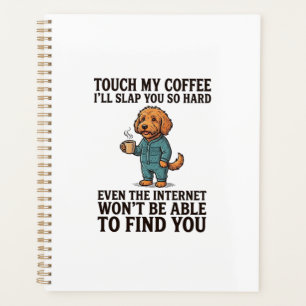 Agenda Camisa engraçada de cachorro de café com desenho v