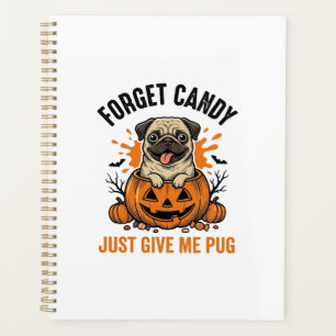 Agenda Camisa engraçada de Pug de Halloween Esqueci Desig
