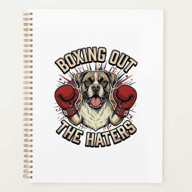 Agenda Camisa engraçada do cão de boxeador boxeando os od (Frente)