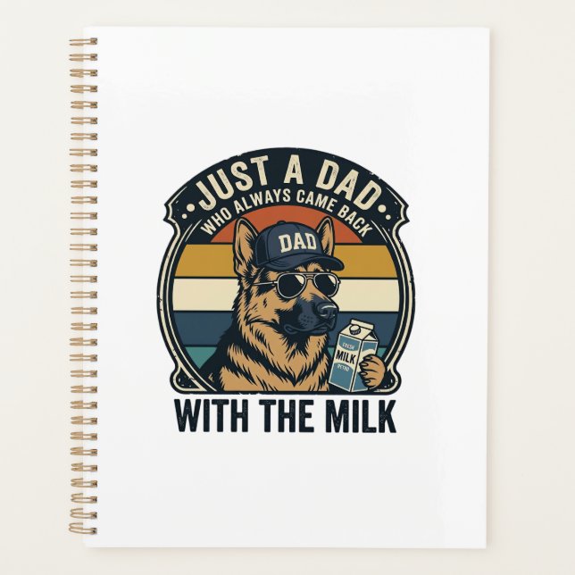 Agenda Camisa engraçada do pai com design retrô de leite  (Frente)