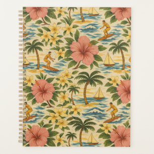 Agenda Camisa havaiana estampada de meados do século XX d