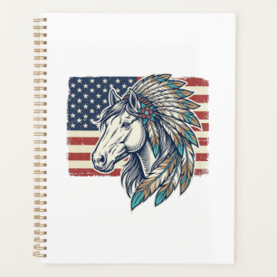 Agenda Camisa Patriótica de Cavalos com Vetor Vintage de 