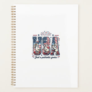 Agenda Camisa Patriótica Ganso EUA Vintage Quatro de Julh