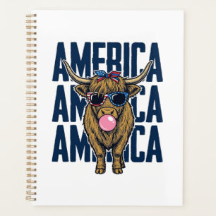 Agenda Camisa Patriótica Vintage de Vaca das Terras Altas