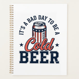 Agenda Camisa Vetorial Vintage de Cerveja Fria Patriótica