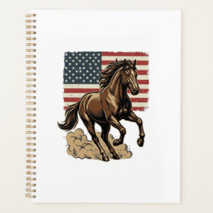 Agenda Camisa Vintage com Cavalo Galopante e Bandeira Ame