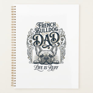 Agenda Camisa Vintage da Vida de Pai de Bulldog Francês é