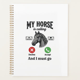 Agenda Camisa Vintage de Cavalo Engraçado Chamando Gravur