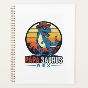 Agenda Camisa Vintage de Dinossauro Cowboy Papa Saurus Re