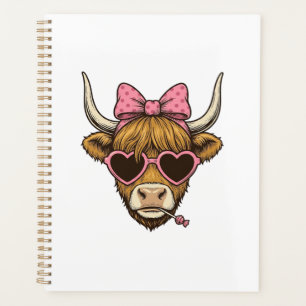 Agenda Camisa Vintage de Óculos de Coração de Vaca das Te