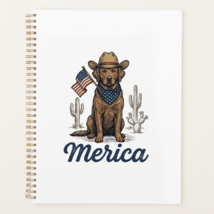 Agenda Camisa Vintage Merica Cowboy Dog Bandeira American