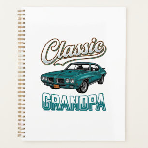 Agenda Camiseta Clássica do Vô com Carro Antigo Design_1