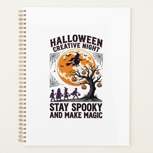 Agenda Camiseta Criativa de Halloween Arte de Lua Assusta (Frente)