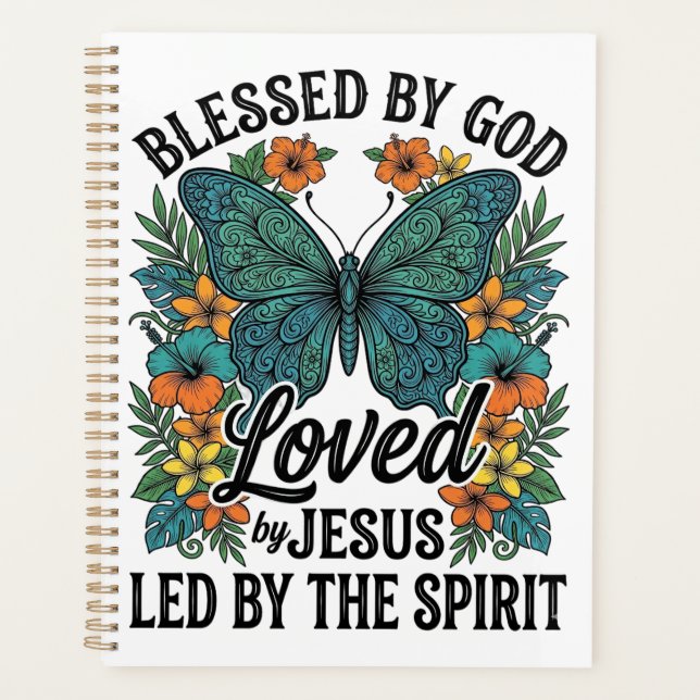 Agenda Camiseta Cristã Blessed Butterfly Design (2) (Frente)