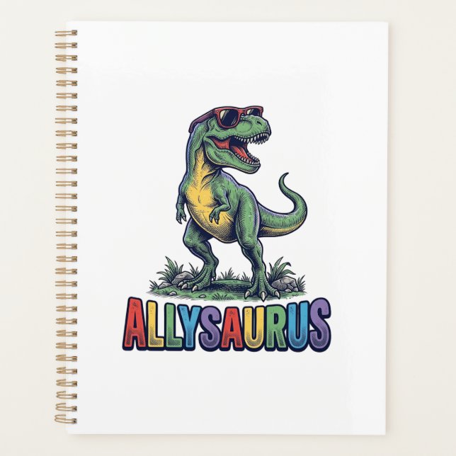 Agenda Camiseta de óculos de sol de dinossauro Allysaurus (Frente)