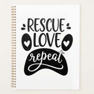 Agenda Camiseta de Pata de Cachorro Repita Resgate Amor