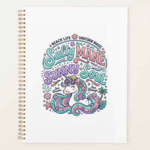 Agenda Camiseta Estilo Retrô Unicórnio Crina Salgada Alma