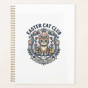 Agenda Camiseta Gráfica de Gato de Páscoa - Clube do Gato