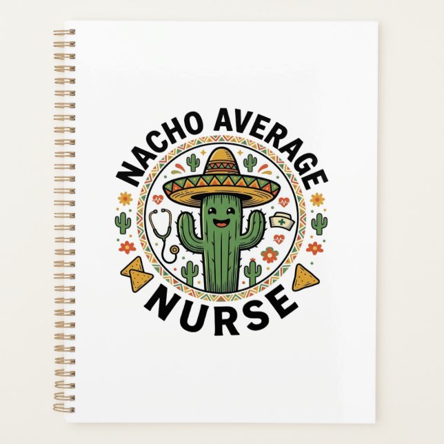 Agenda Camiseta Nacho Average Nurse Cactus Fiesta Design_ (Frente)