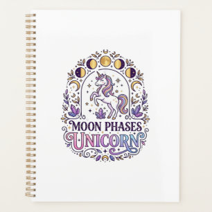 Agenda Camiseta Unicórnio Fases da Lua Unicórnio Fundo Br