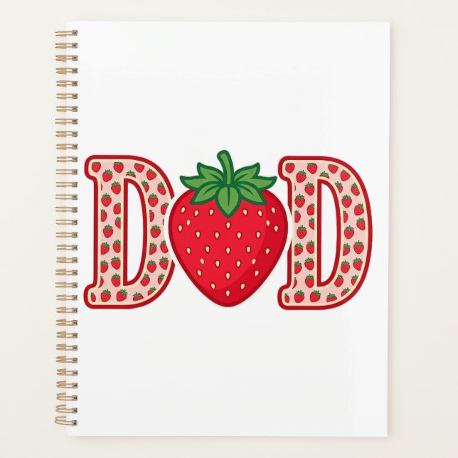 Agenda Camiseta Vector Desenho de Letra Morango Pai_1 (Frente)
