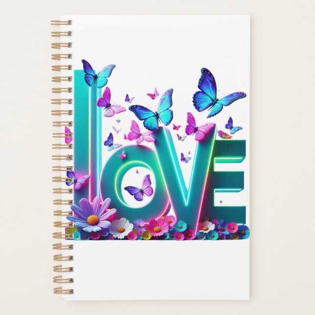 Agenda Camiseta Vibrant Love and Butterflies – Colorful F (Frente)