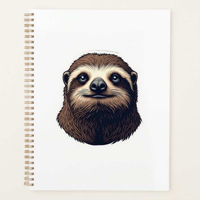 Agenda Camiseta Vintage com Ilustração de Preguiça Antiga (Frente)