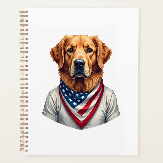 Agenda Camiseta Vintage do Retriever Dourado Canino Ameri (Frente)