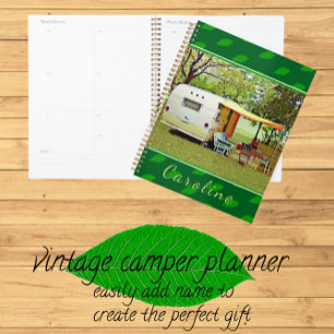 Agenda Camper Vintage Nostálgico Viagem de Verão Preguiço