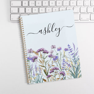 Agenda Campo de Flores Silvestres Roxas Monogramadas em A