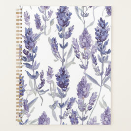 Agenda Campos de Lavanda | Padrão de Flor de Aquarela Rox