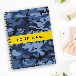 Agenda Camuflagem Azul Marinho Personalize seu nome