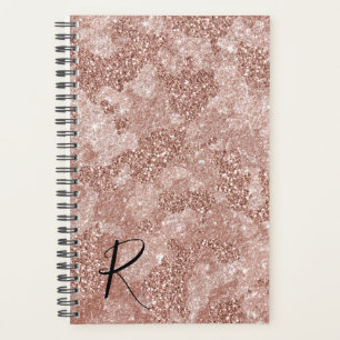 Agenda Camuflagem de Brilho em Rosa Anual Monograma